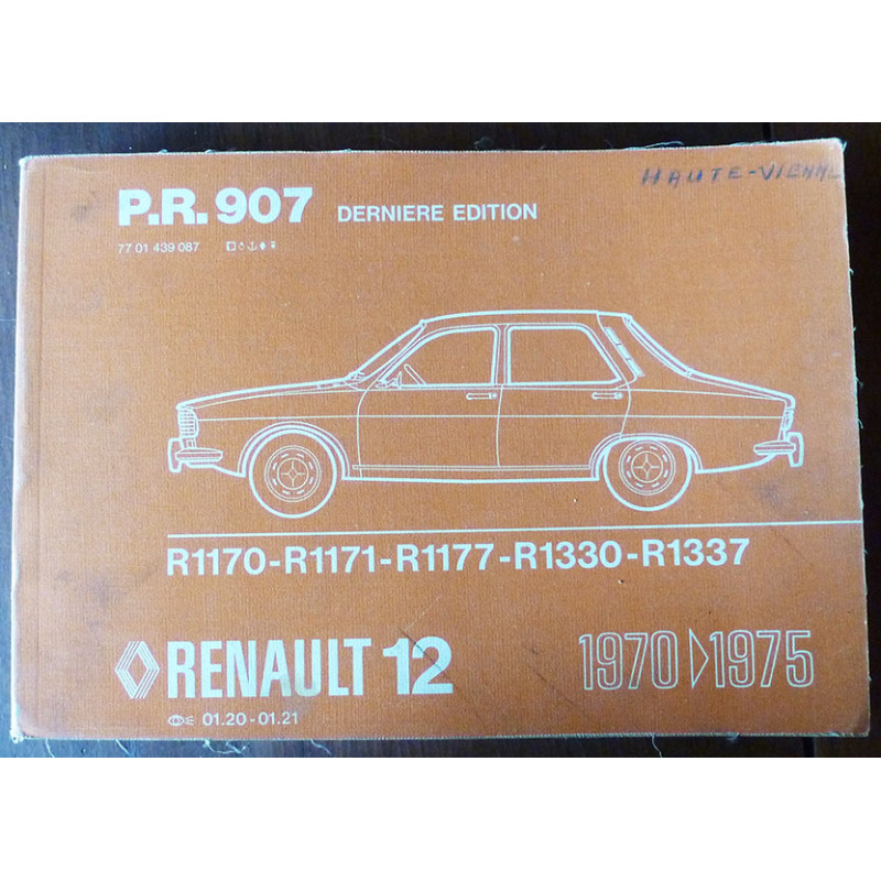 R12 70-75  - Catalogue Pieces RENAULT