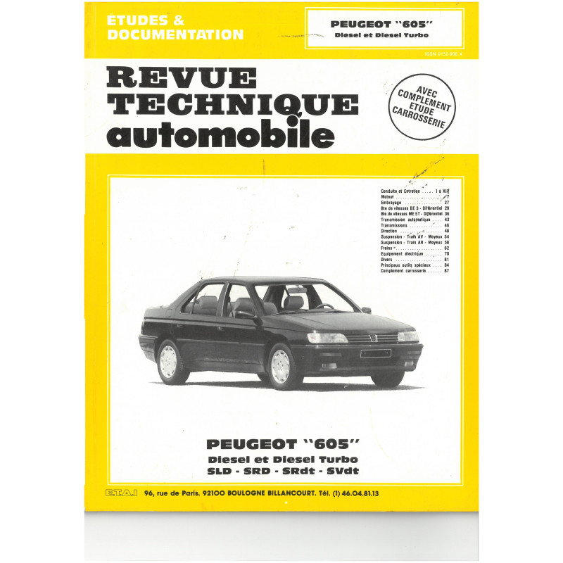 605 Die TD - Revue Technique Peugeot