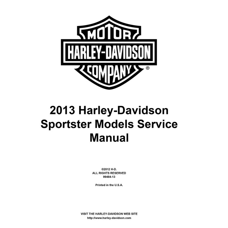 SPORTSTER 2013 - Manuel USB HARLEY-DAVIDSON Anglais