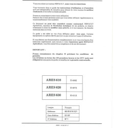 ARES 610 620 630 - Manuel utilisateur RENAULT
