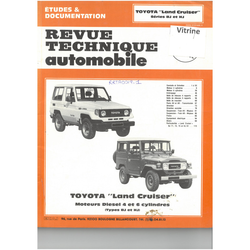 Land Cruiser BJ HJ  Revue Technique Toyota