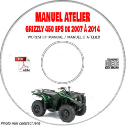 GRIZZLY 450 EPS 07-14 - Manuel Atelier CDROM YAMAHA Anglais