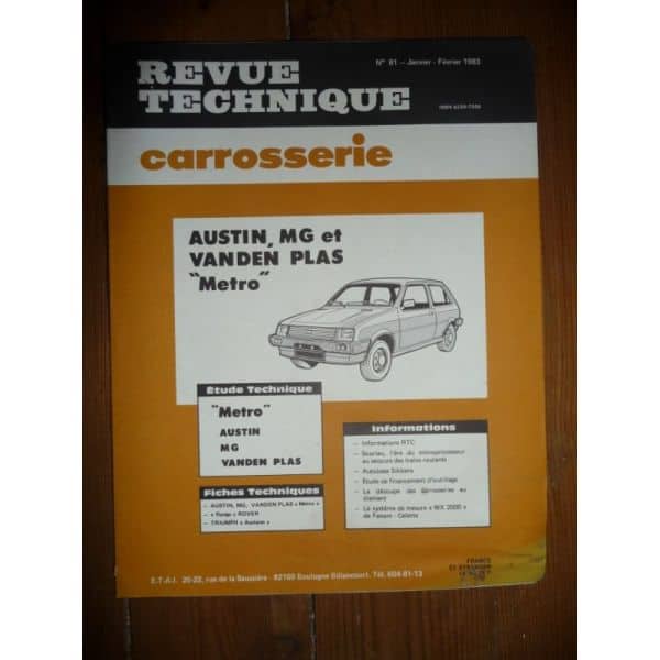 Metro Revue Technique Carrosserie Rover  MG