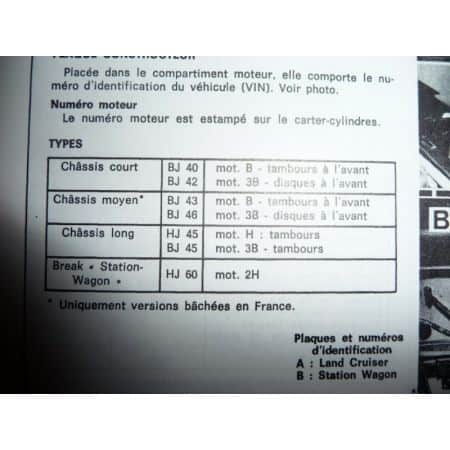 LAND CRUISER BJ HJ  Revue Technique Toyota