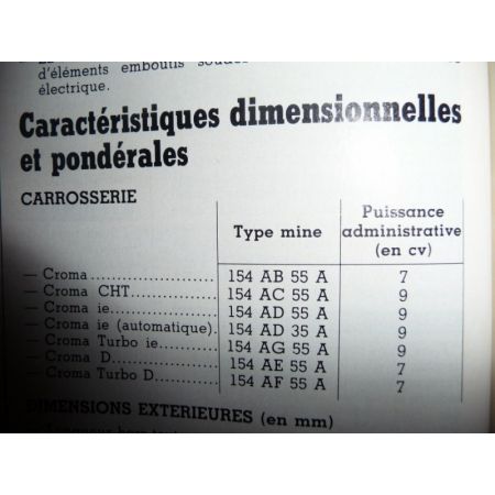 CROMA Revue Technique Fiat