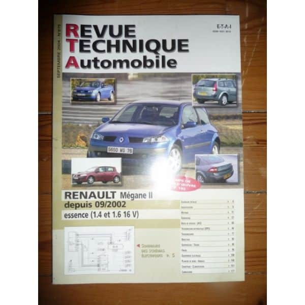 RTA Revues techniques RENAULT MEGANE II Essence 1.4 - 1.6 16V depuis 09/2002