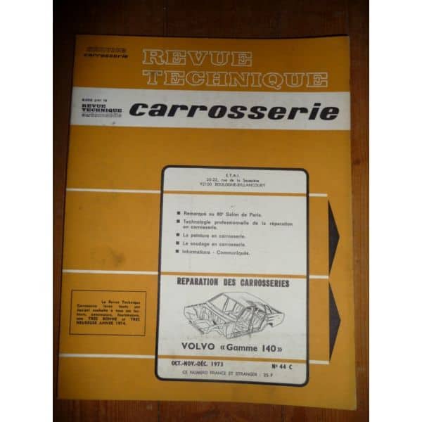140 Revue Technique Carrosserie Volvo