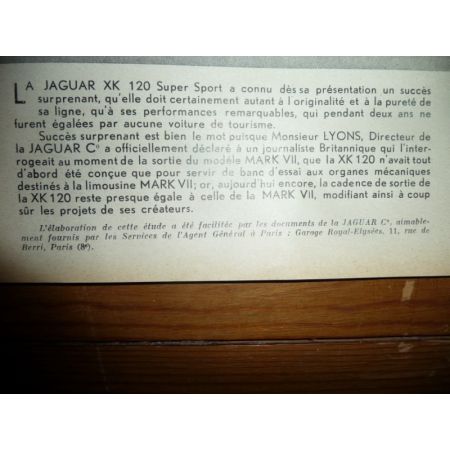 Mark VII XK120 Revue Technique Jaguar