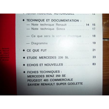 230 SL Revue Technique Mercedes