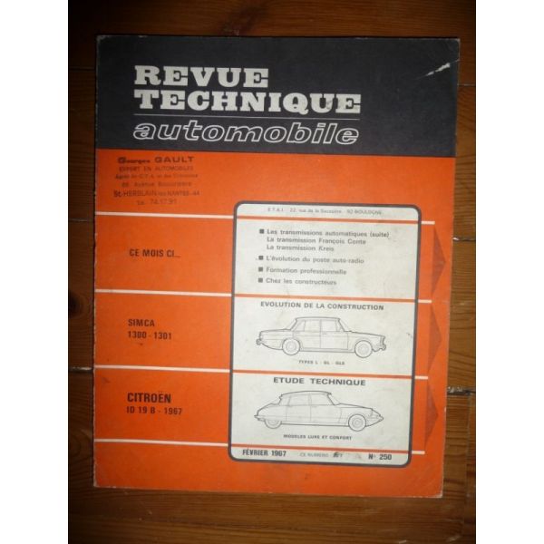 ID 19 B 1967 Revue Technique Citroen