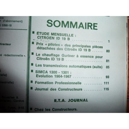 ID 19 B 1967 Revue Technique Citroen