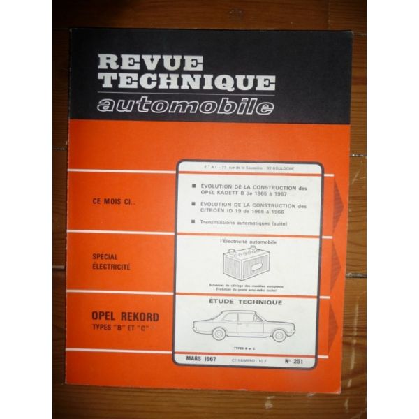 REKORD B C Revue Technique Opel