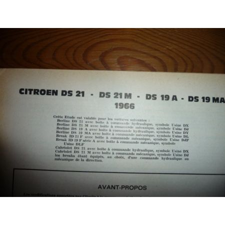 DS 21 Revue Technique Citroen