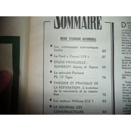 SUNBEAM Alpine Revue Technique Simca Talbot