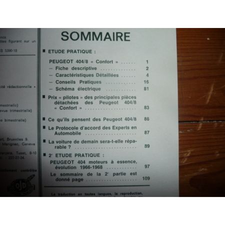 404/8 Confort Revue Technique Peugeot
