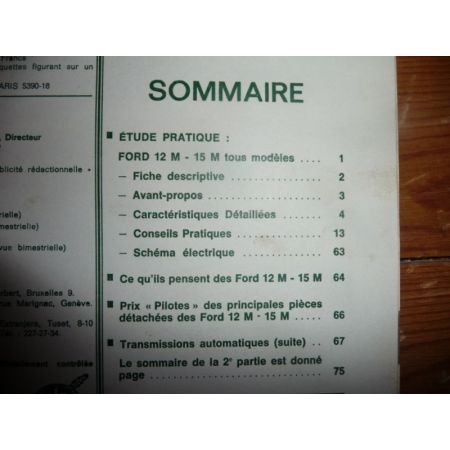 Taunus 12M 15M Revue Technique Ford