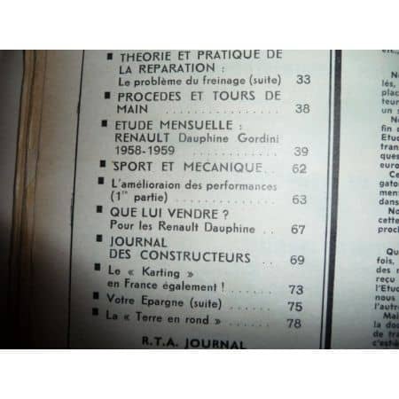 Dauphine Gordini Revue Technique Renault