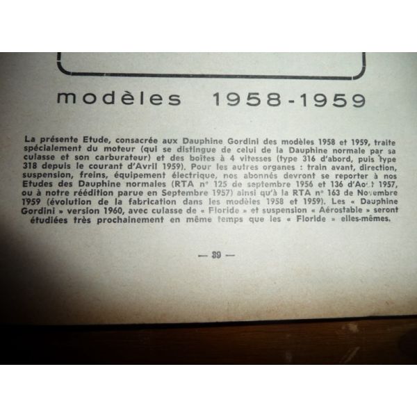 RENAULT FREGATE GORDINI R1091 1958 & 1959