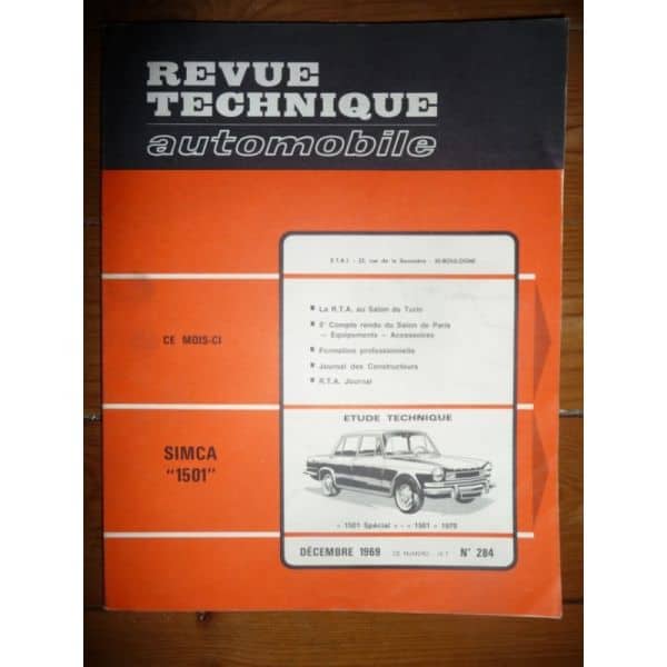 1501 1970 Revue Technique Simca Talbot