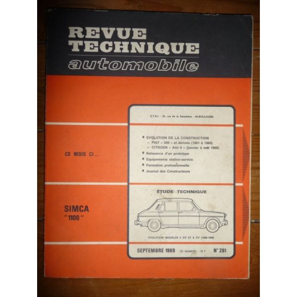 1100 5 6 CV Revue Technique Simca Talbot