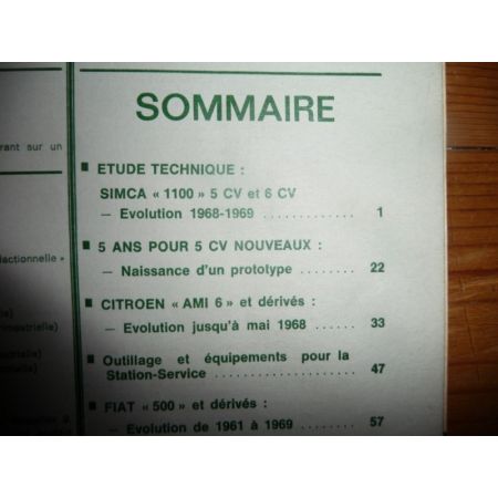 1100 5 6 CV Revue Technique Simca Talbot