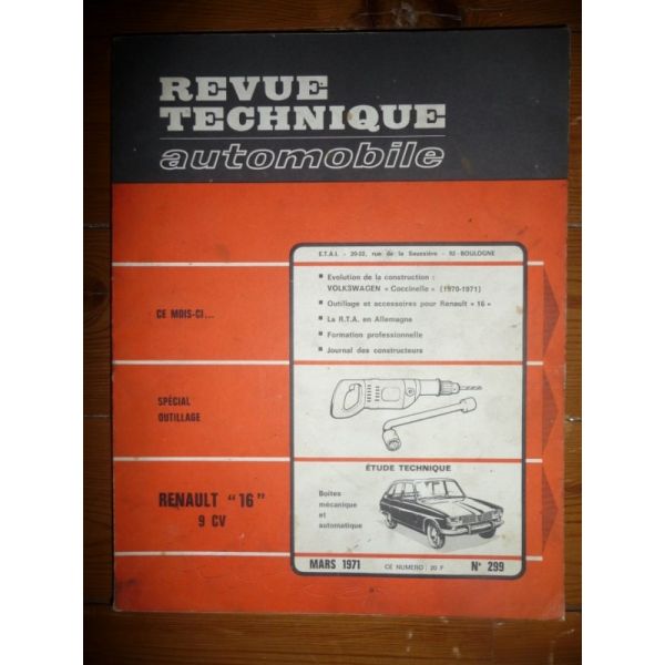 R16 9CV Revue Technique Renault