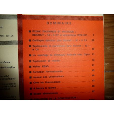 R16 9CV Revue Technique Renault