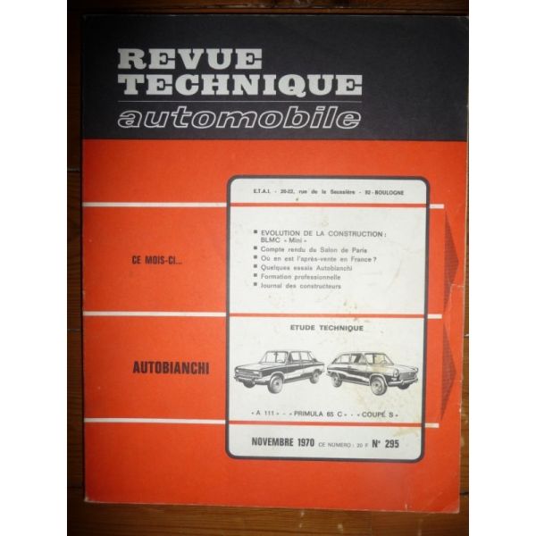A111 Primula 65C-Coupé S Revue Technique Autobianchi