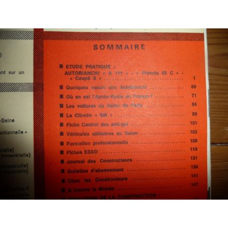 A111 Primula 65C-Coupé S Revue Technique Autobianchi