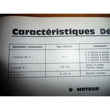 A111 Primula 65C-Coupé S Revue Technique Autobianchi