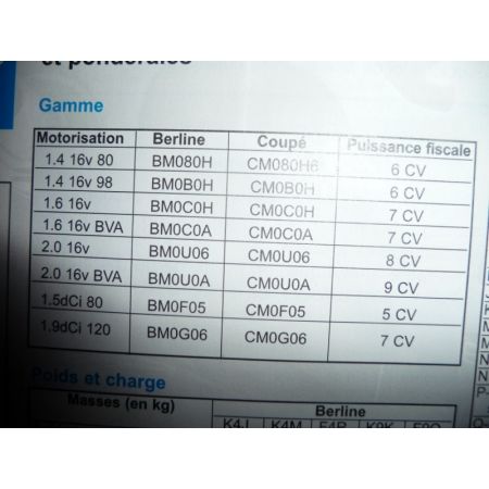 RENAULT MEGANE II depuis 10/2002 RLEA420