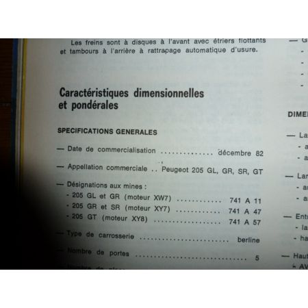 205 1124 1360 cm3 Revue Technique Peugeot
