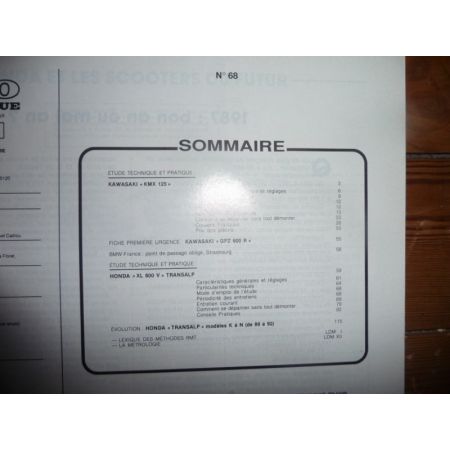 transalp KMX125 Revue Technique moto Honda Kawasaki
