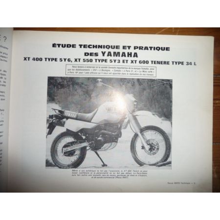 XT 400 550 600 Revue Technique moto Yamaha
